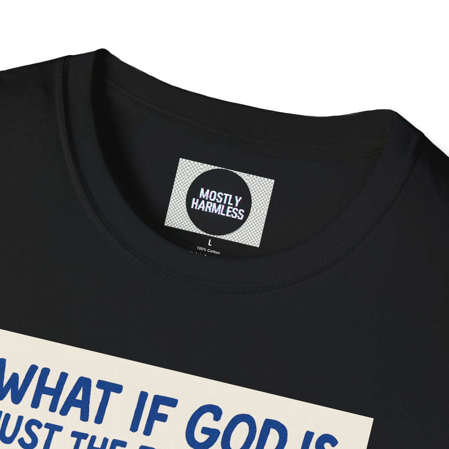 Philosophic Danny D Crewneck T-Shirt — “What If God Is…” Consciousness Tee