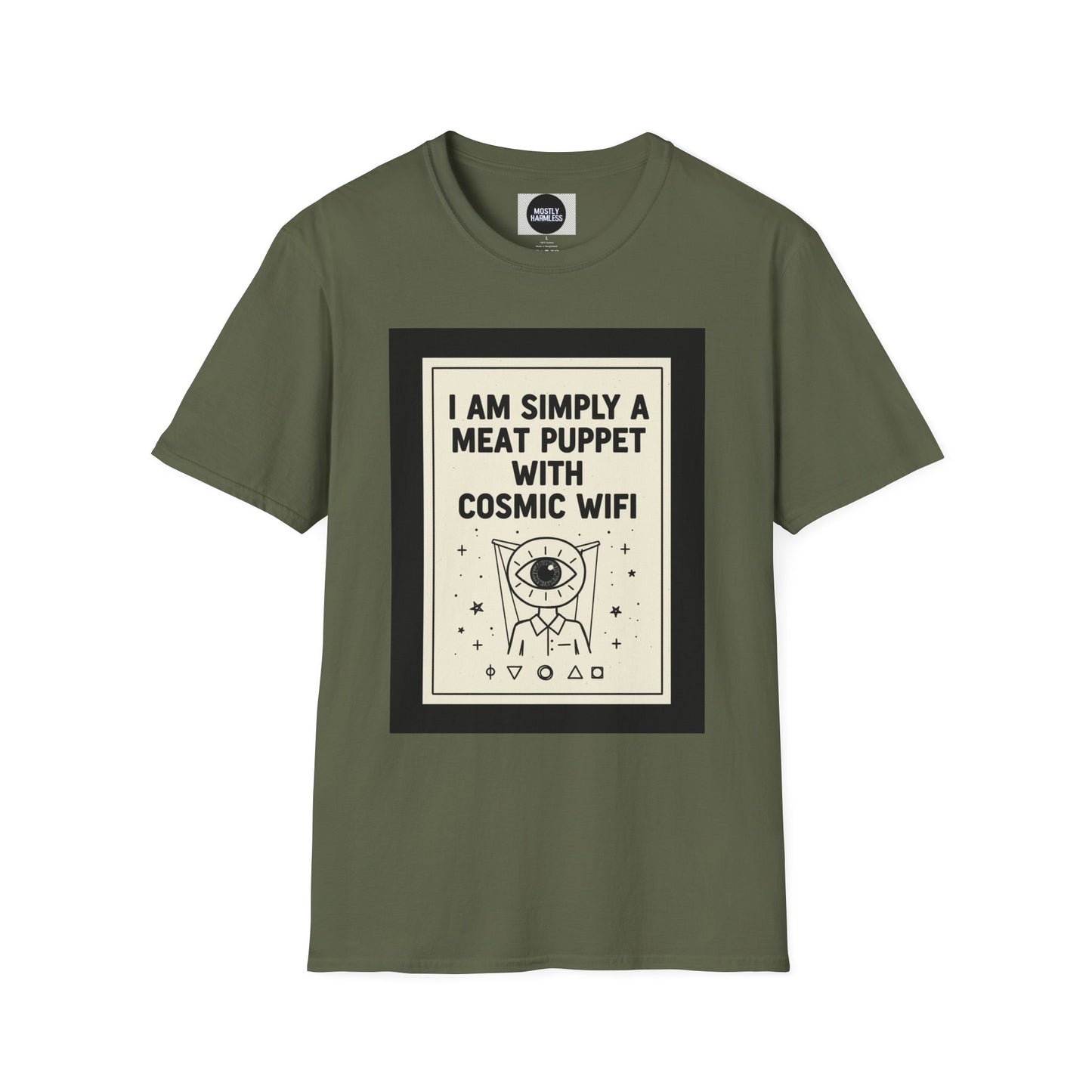 "I Am Simply a Meat Puppet with Cosmic WiFi" Retro Graphic Tee