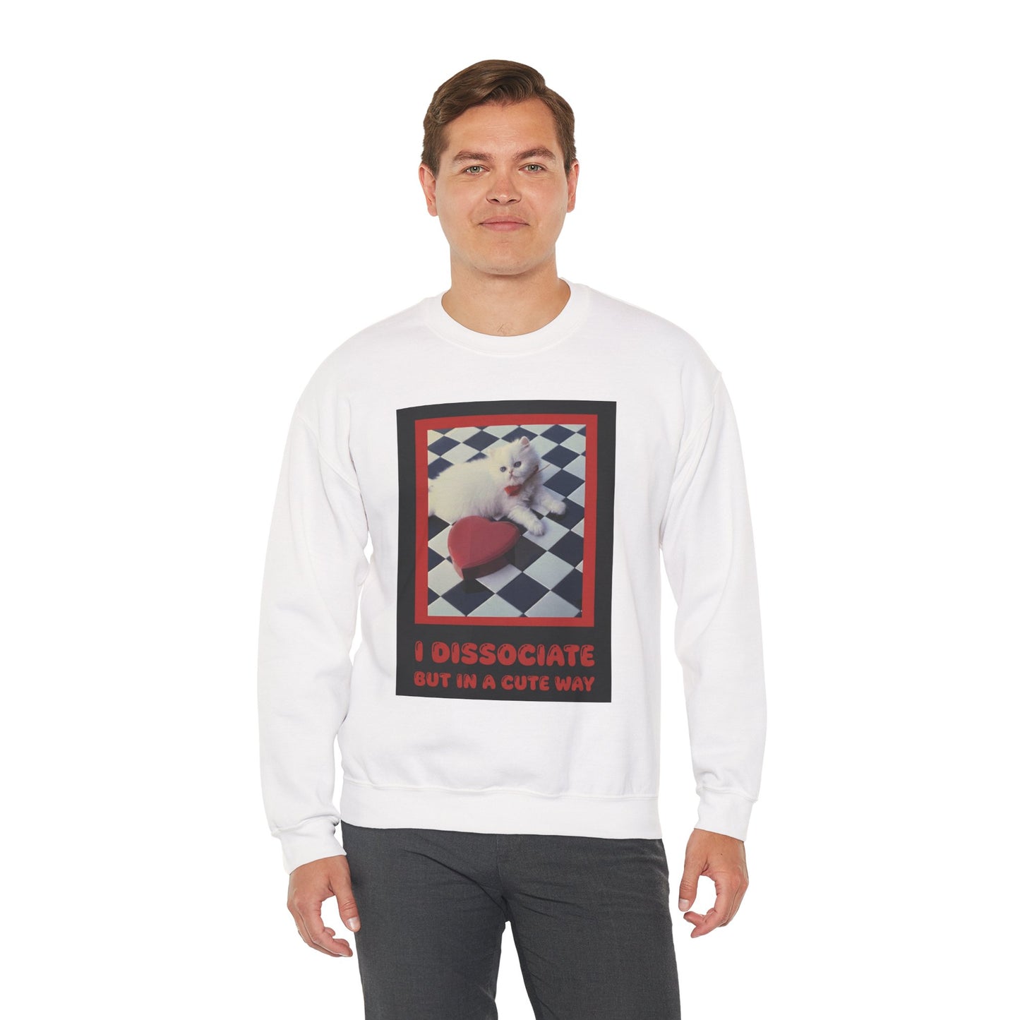 The Cute Reboot— “I Dissociate But In A Cute Way” Cute Cat Crew Neck Sweatshirt