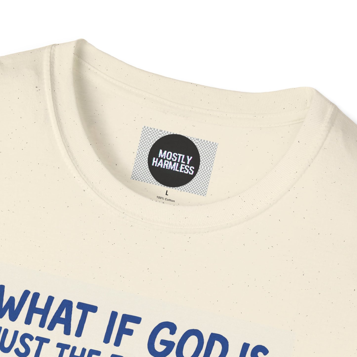 Philosophic Danny D Crewneck T-Shirt — “What If God Is…” Consciousness Tee