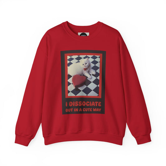 The Cute Reboot— “I Dissociate But In A Cute Way” Cute Cat Crew Neck Sweatshirt