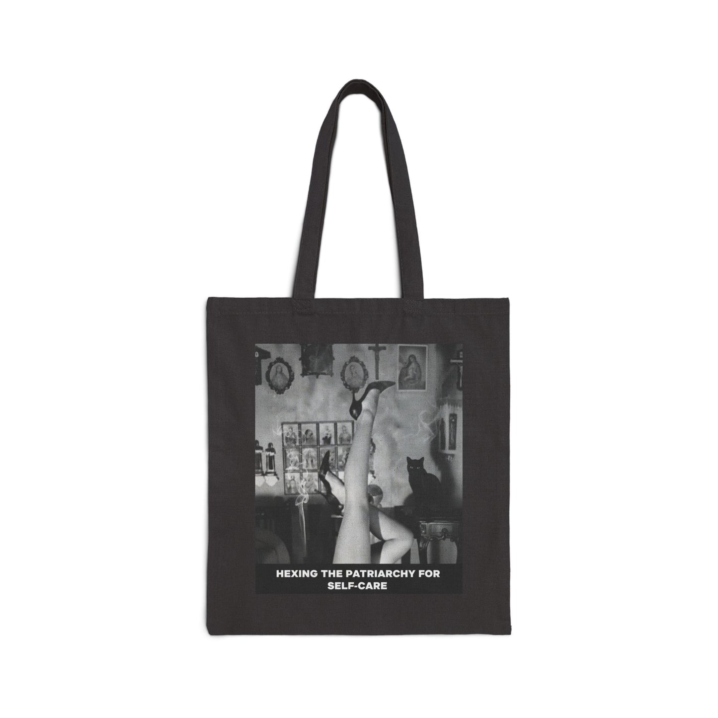 Feminist Art Tote — "Hexing the Patriarchy for Self-Care" Cotton Canvas Bag