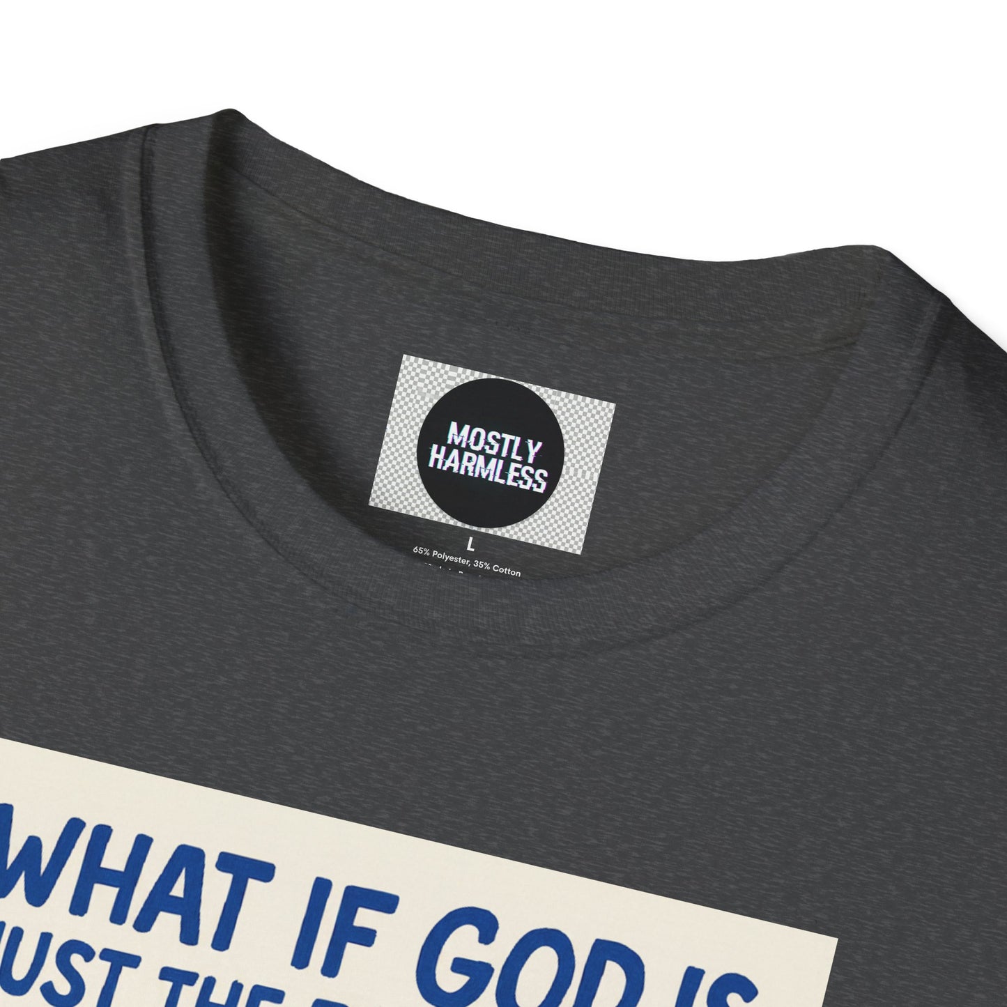 Philosophic Danny D Crewneck T-Shirt — “What If God Is…” Consciousness Tee
