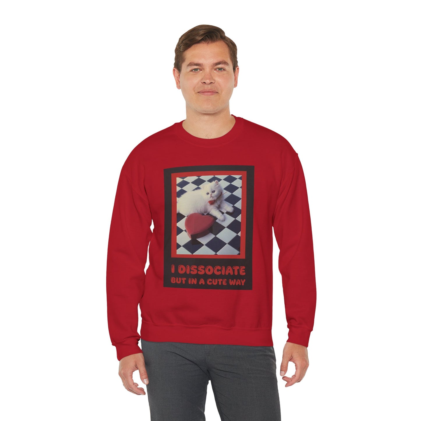 The Cute Reboot— “I Dissociate But In A Cute Way” Cute Cat Crew Neck Sweatshirt