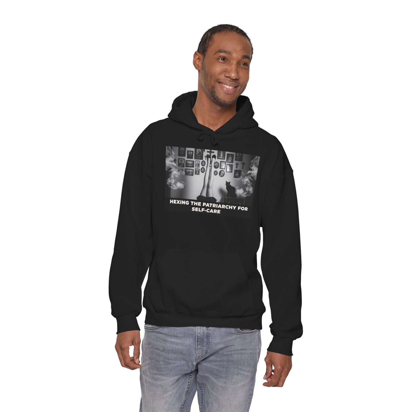 Bad Witch Era Self-Care Hoodie — "Hexing the Patriarchy for Self-Care" Graphic Sweatshirt