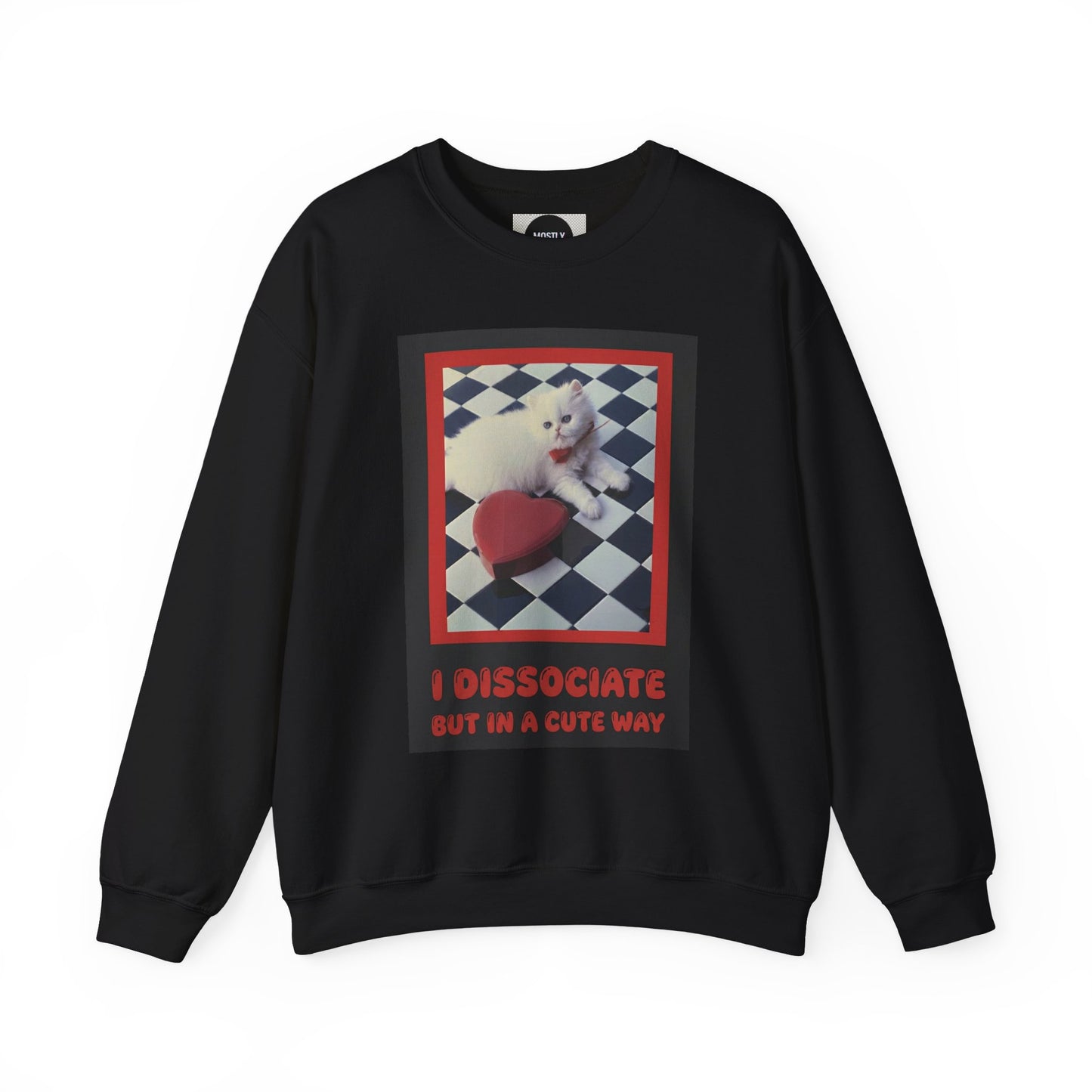 The Cute Reboot— “I Dissociate But In A Cute Way” Cute Cat Crew Neck Sweatshirt