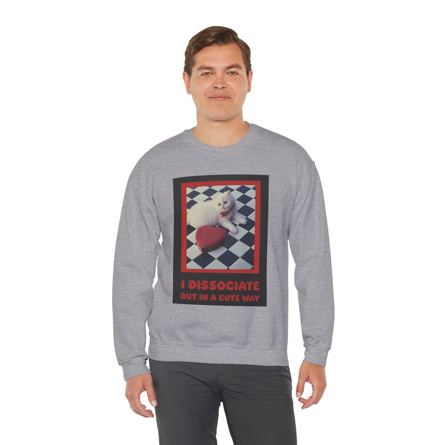 The Cute Reboot— “I Dissociate But In A Cute Way” Cute Cat Crew Neck Sweatshirt