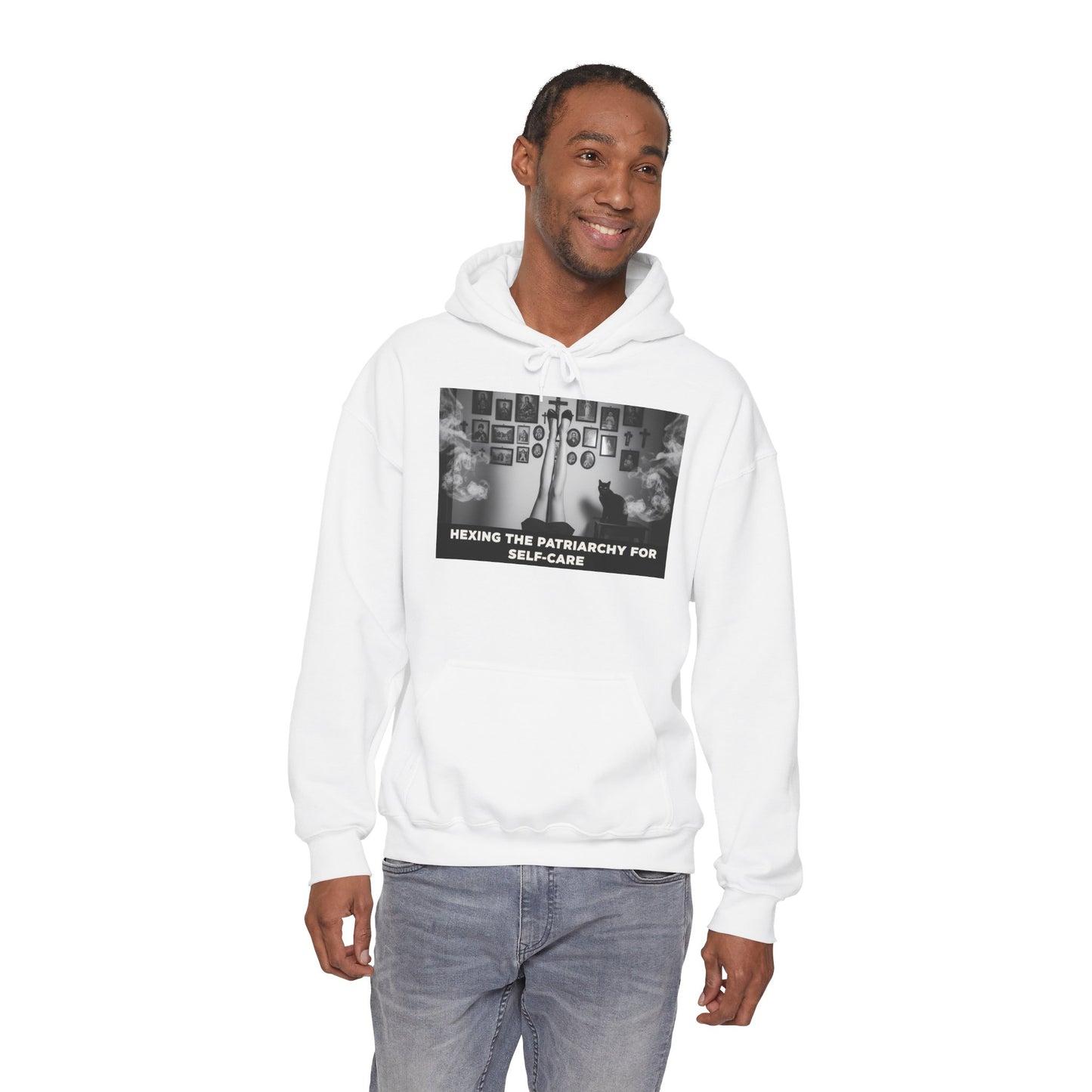 Bad Witch Era Self-Care Hoodie — "Hexing the Patriarchy for Self-Care" Graphic Sweatshirt
