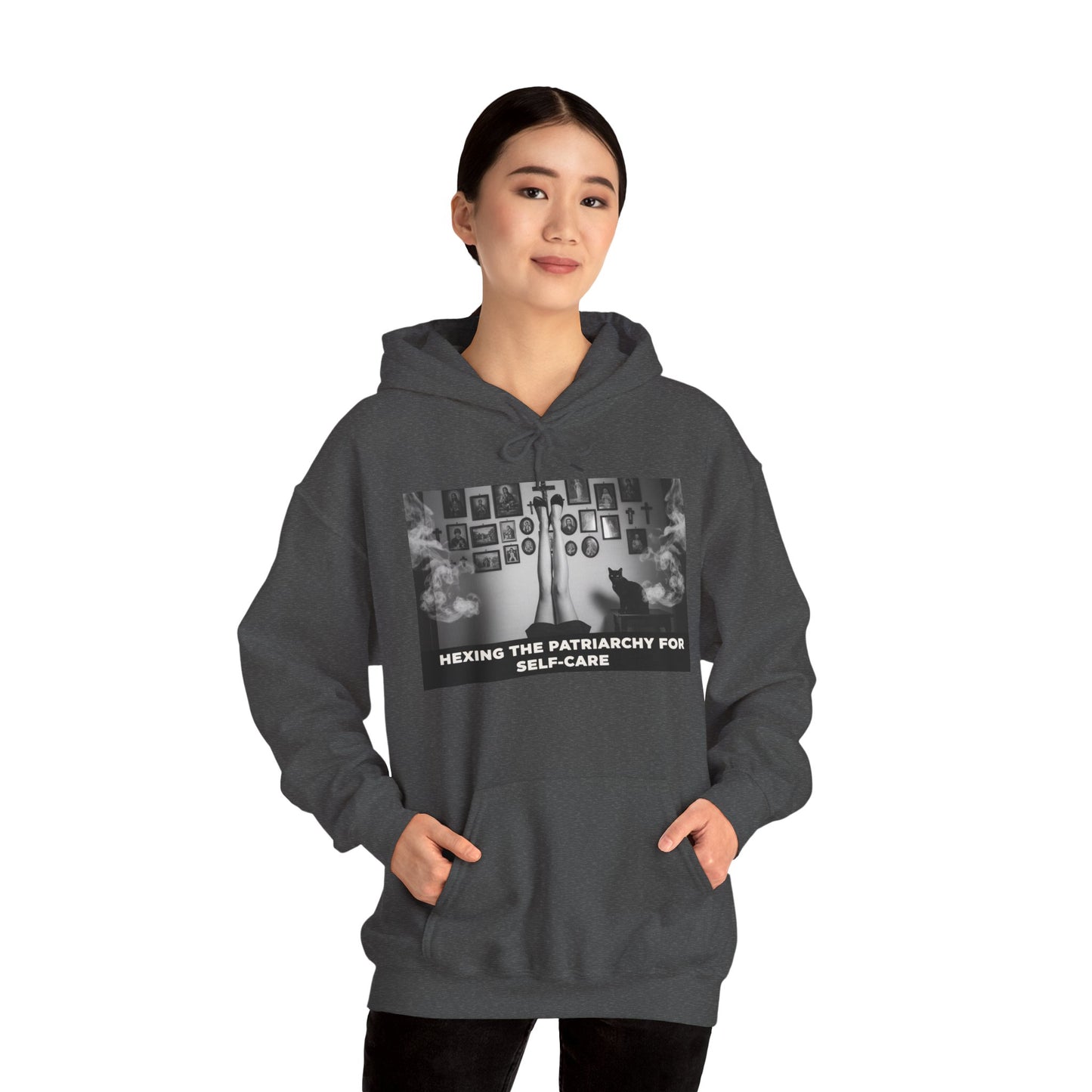 Bad Witch Era Self-Care Hoodie — "Hexing the Patriarchy for Self-Care" Graphic Sweatshirt
