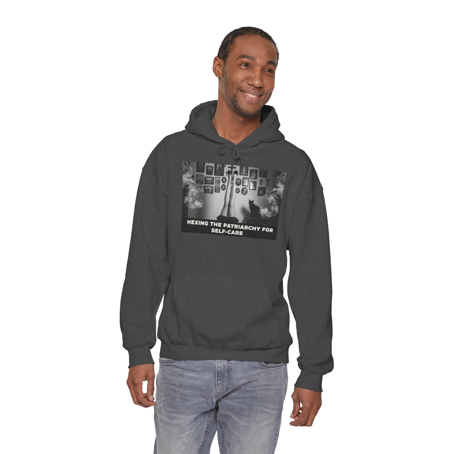 Bad Witch Era Self-Care Hoodie — "Hexing the Patriarchy for Self-Care" Graphic Sweatshirt