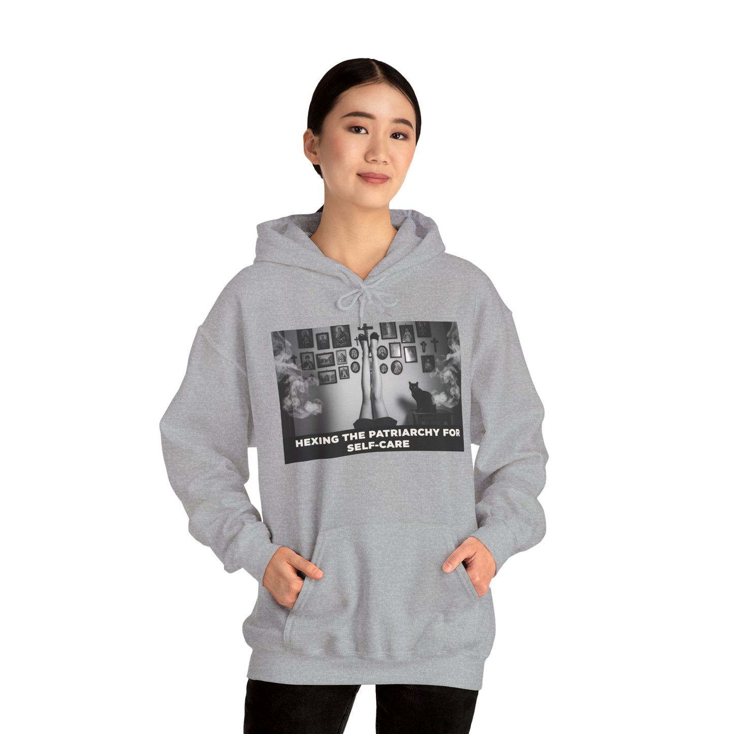 Bad Witch Era Self-Care Hoodie — "Hexing the Patriarchy for Self-Care" Graphic Sweatshirt